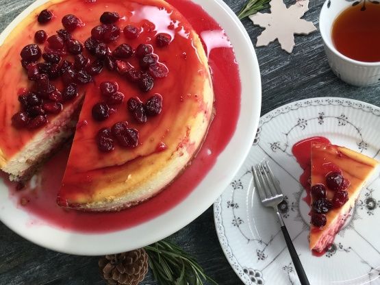 Cranberry Eggnog Cheesecake