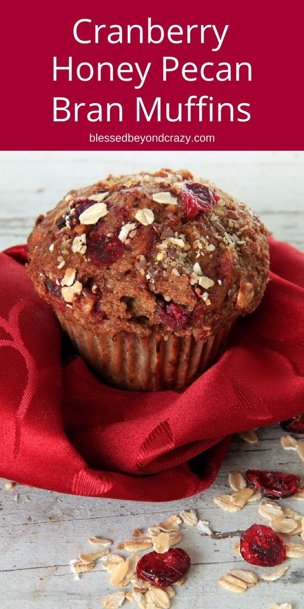 Cranberry Honey Pecan Bran Muffins