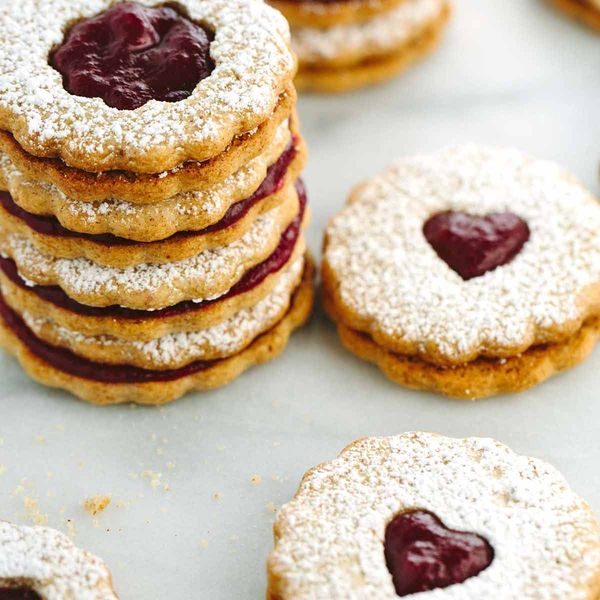 Cranberry Orange Linzer Cookies