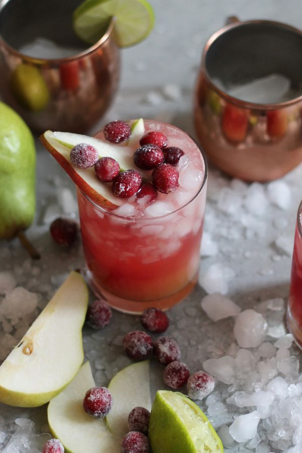 Cranberry Pear Moscow Mules