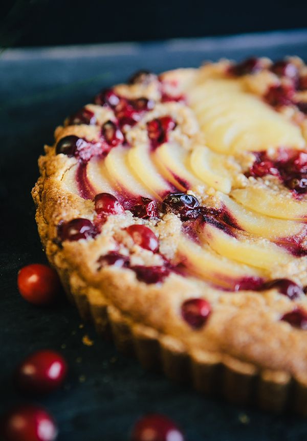 Cranberry Pear Tart with Almond Cream