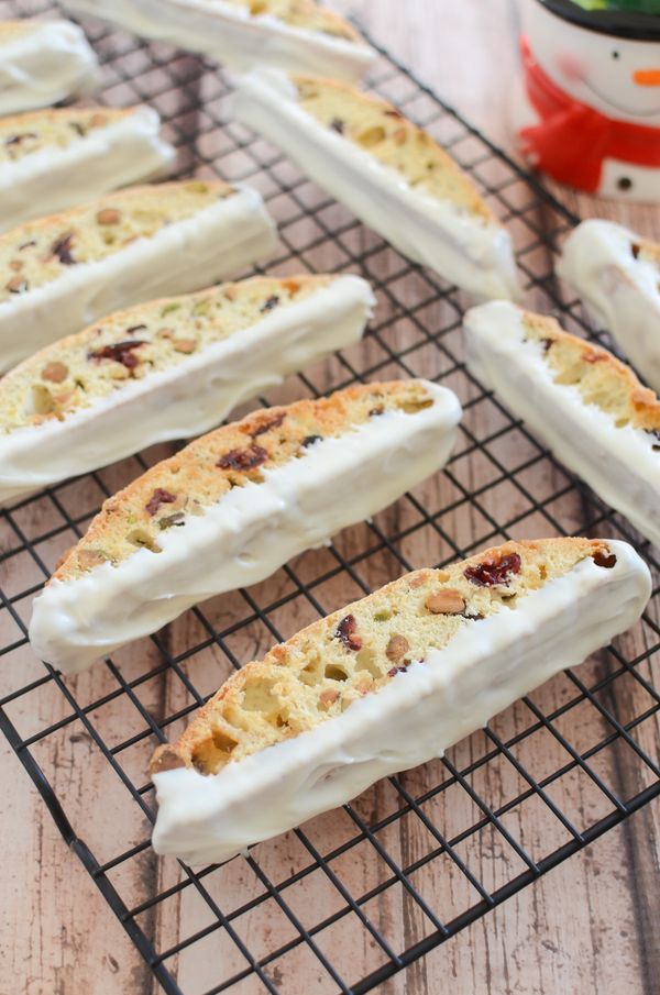 Cranberry, Pistachio, and White Chocolate Biscotti