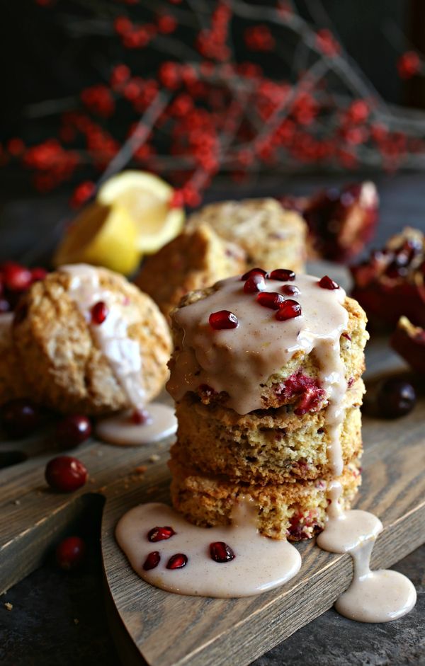 Cranberry Scones with Pomegranate Glaze