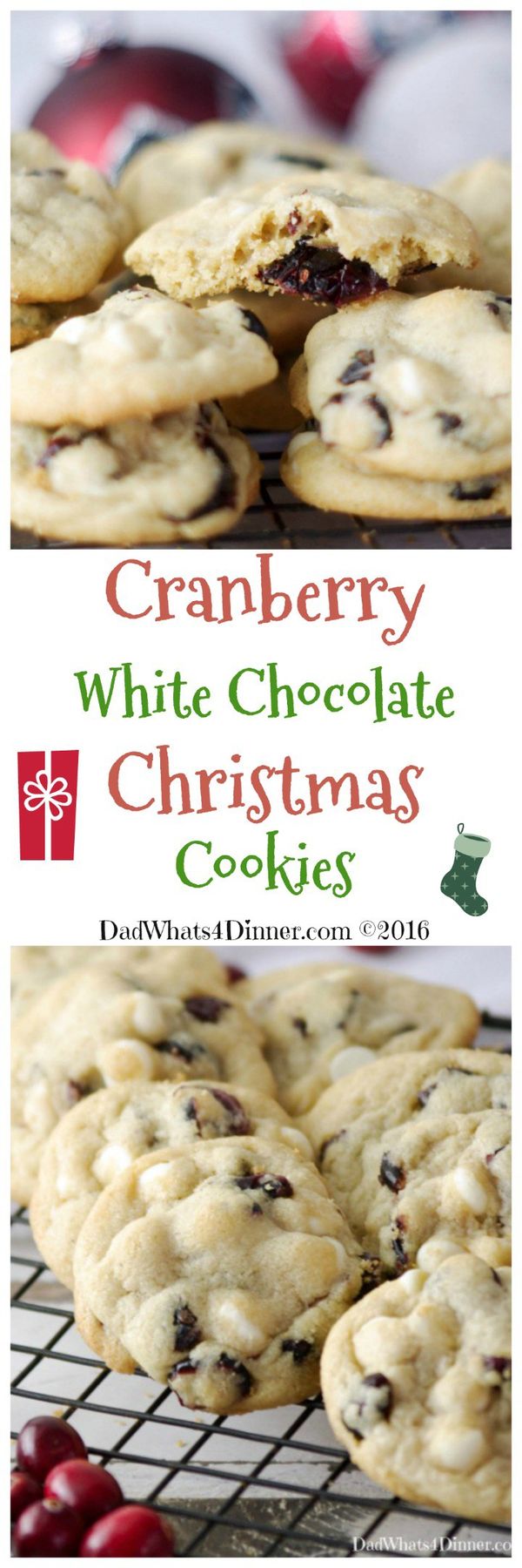 Cranberry White Chocolate Christmas Cookies