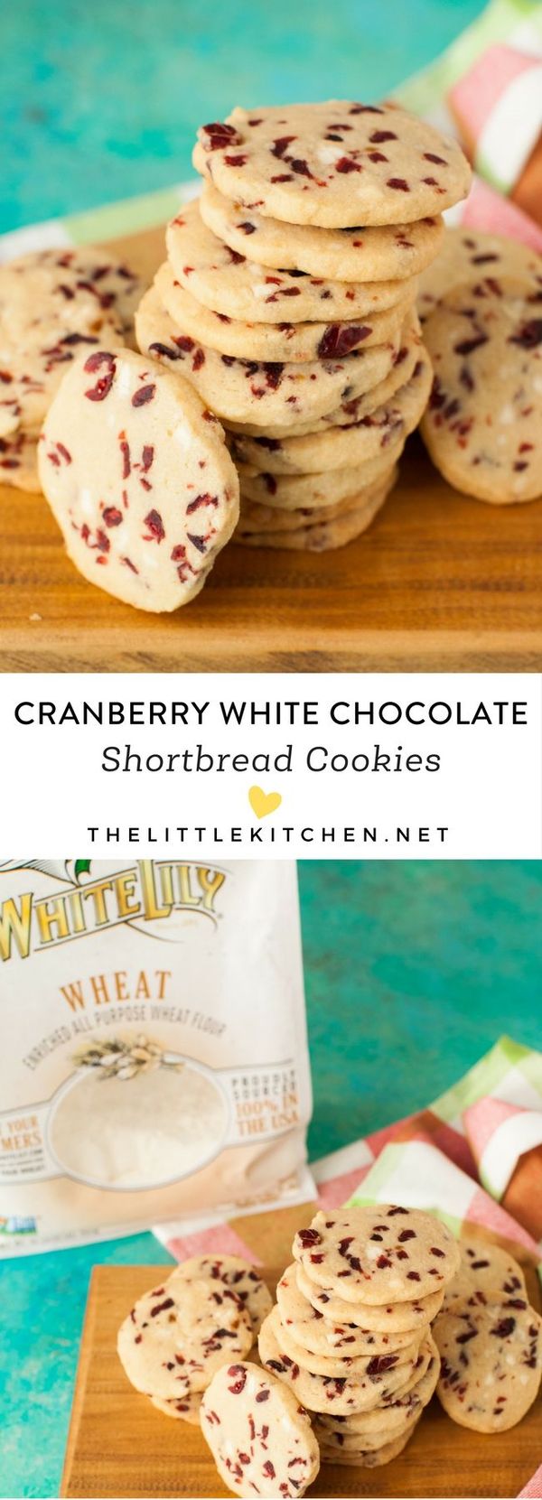 Cranberry White Chocolate Shortbread Cookies