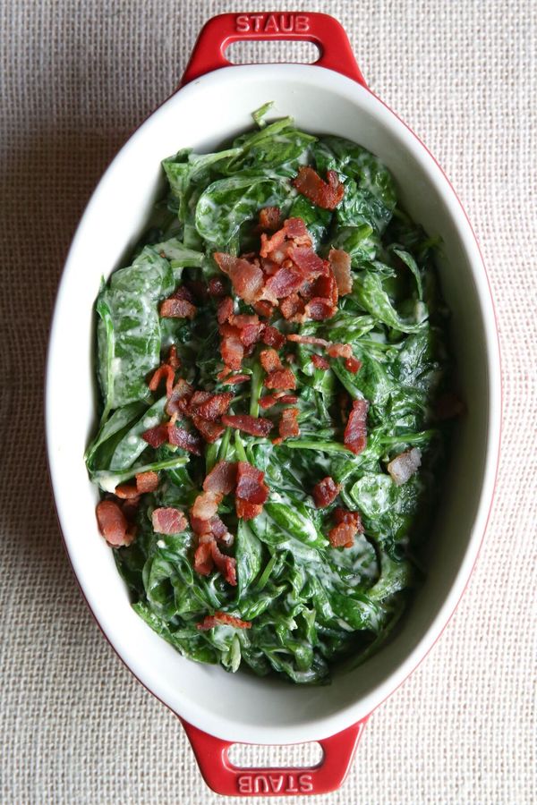 Creamed Bacon Spinach