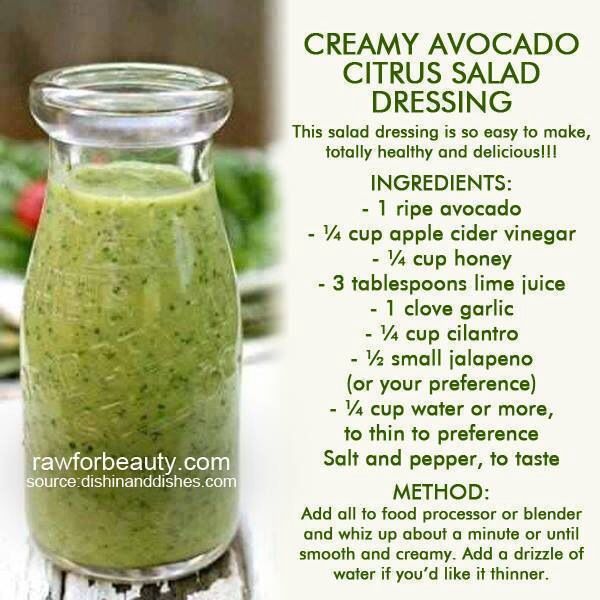 Creamy Avocado Citrus Salad Dressing - No Cream, No Oil