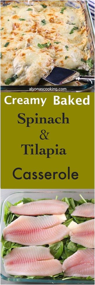 Creamy Baked Tilapia & Spinach Casserole