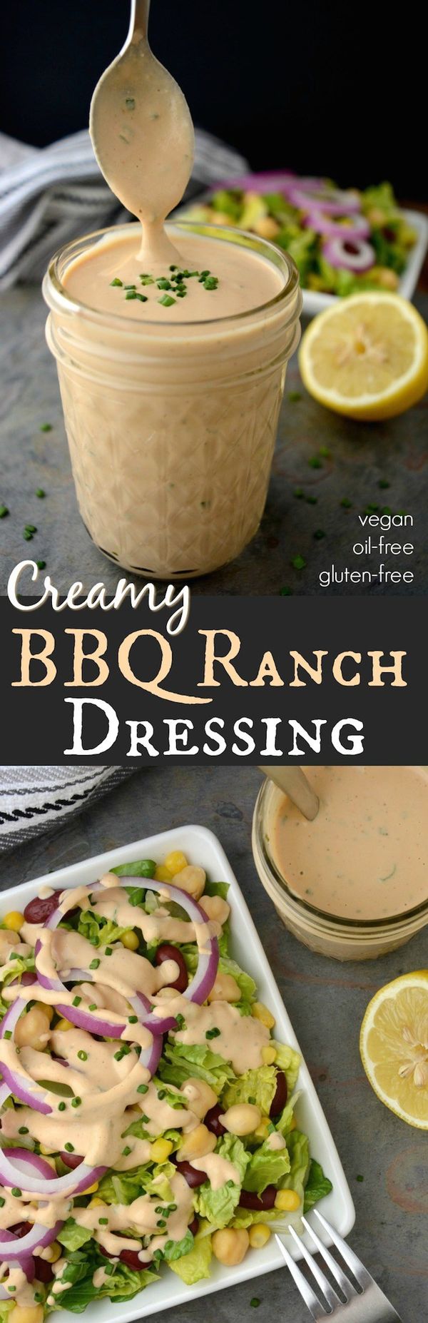 Creamy BBQ Ranch Dressing (vegan, gf, oil-free