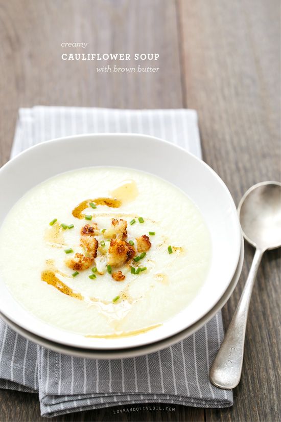 Creamy Cauliflower Soup with Brown Butter