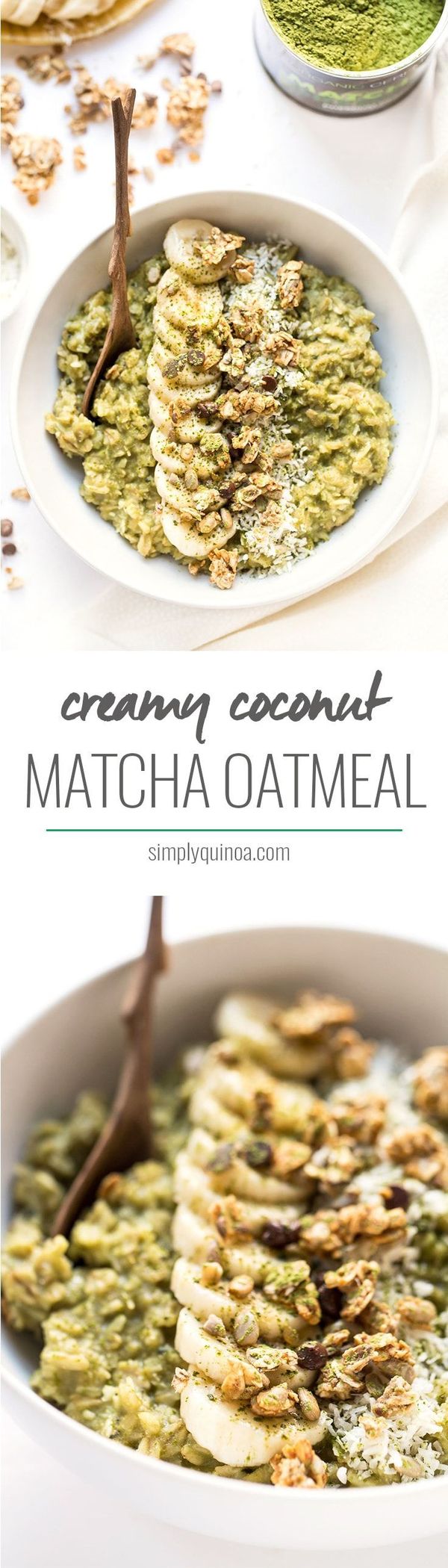 Creamy Coconut Matcha Oatmeal