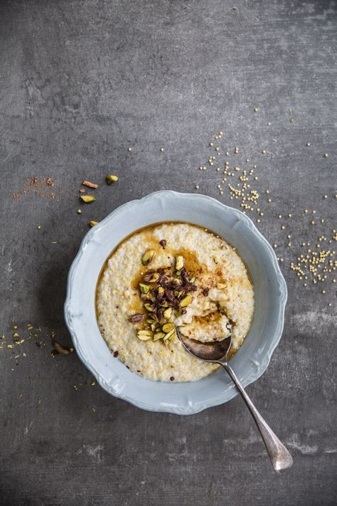 CREAMY COCONUT MILLET PORRIDGE / vegan + gluten free + sugar free