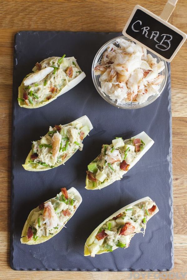 Creamy Crab-n-Bacon Endive Boats