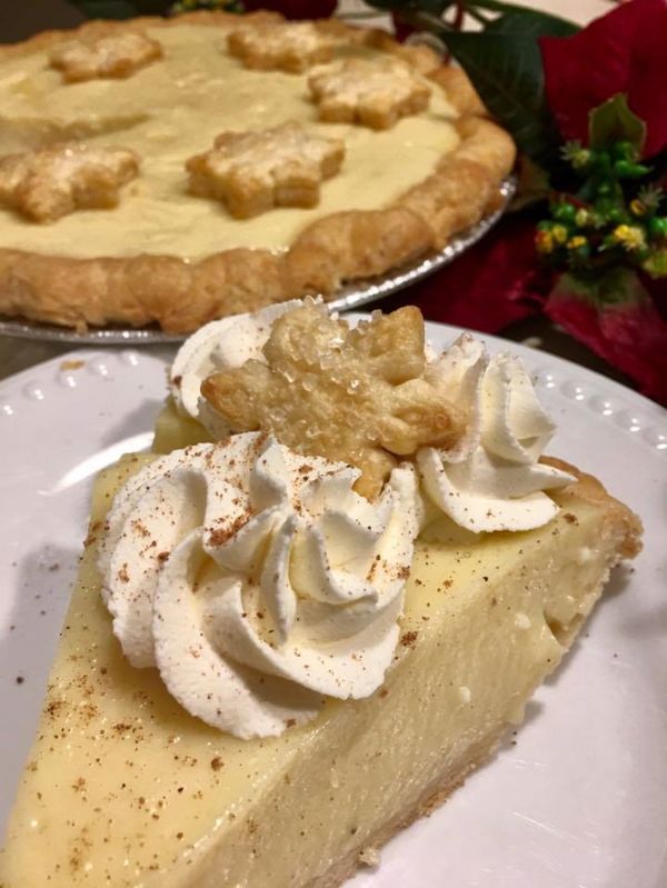 Creamy Eggnog Custard Pie