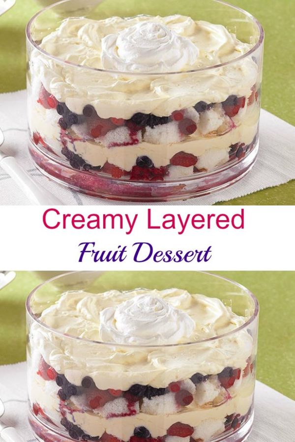 Creamy Layered Fruit Dessert