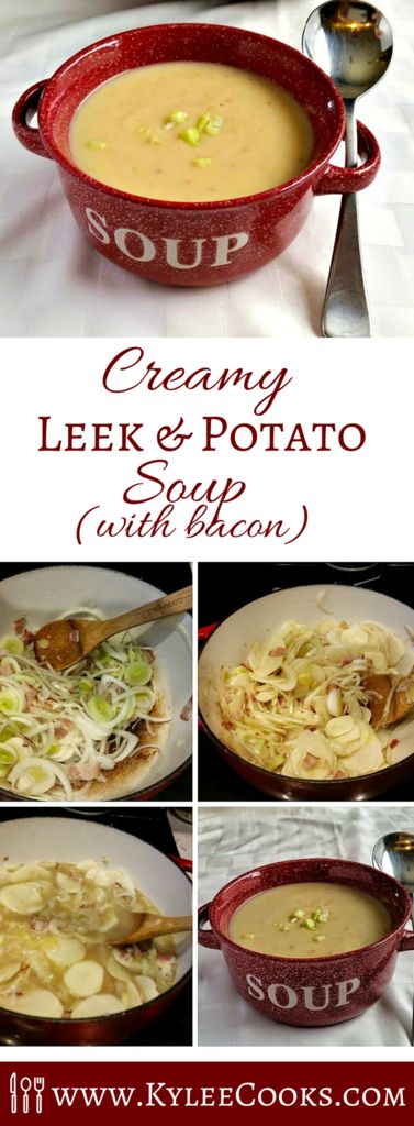 Creamy Leek and Potato Soup (with Bacon