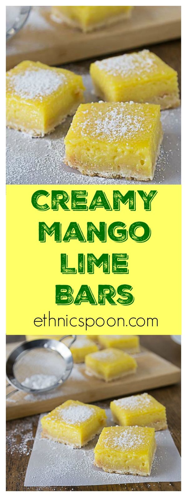 Creamy Mango Lime Bars