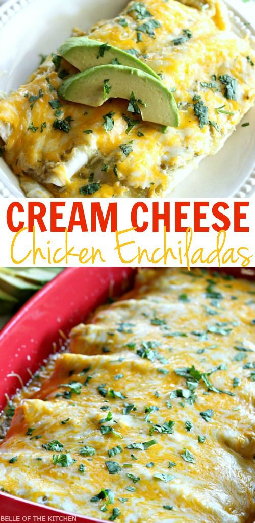 Creamy Salsa Verde Chicken Enchiladas