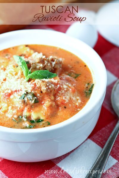 Creamy Tuscan Ravioli Soup