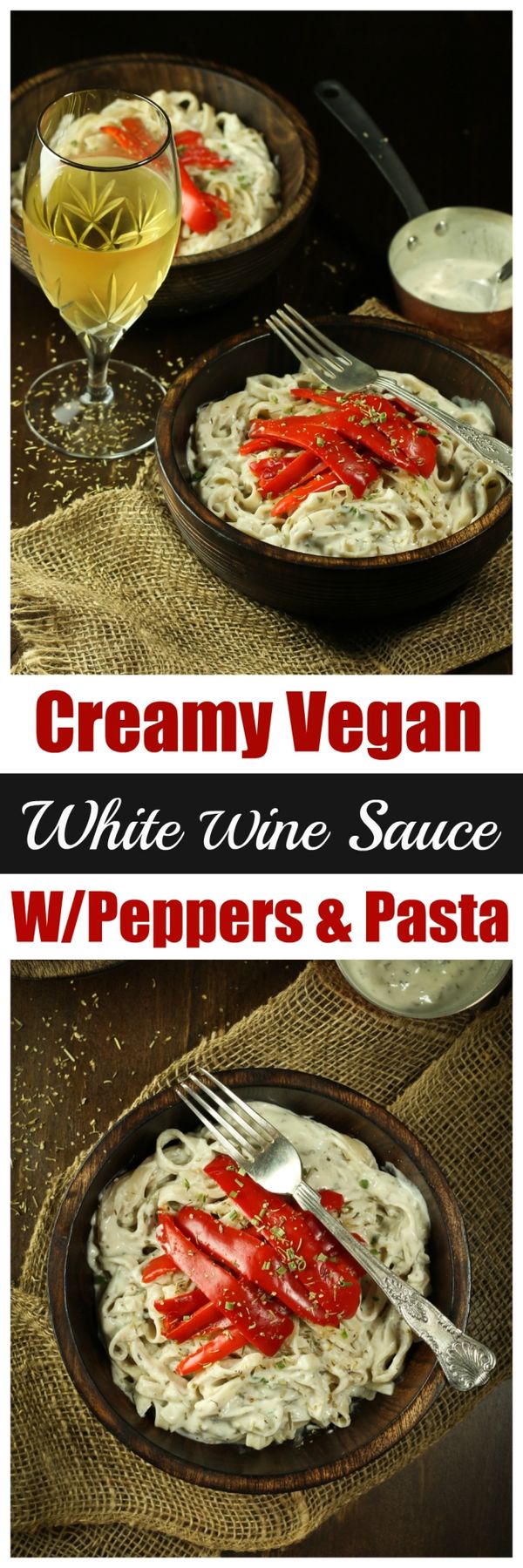 Creamy White Wine Sauce with Peppers and Pasta