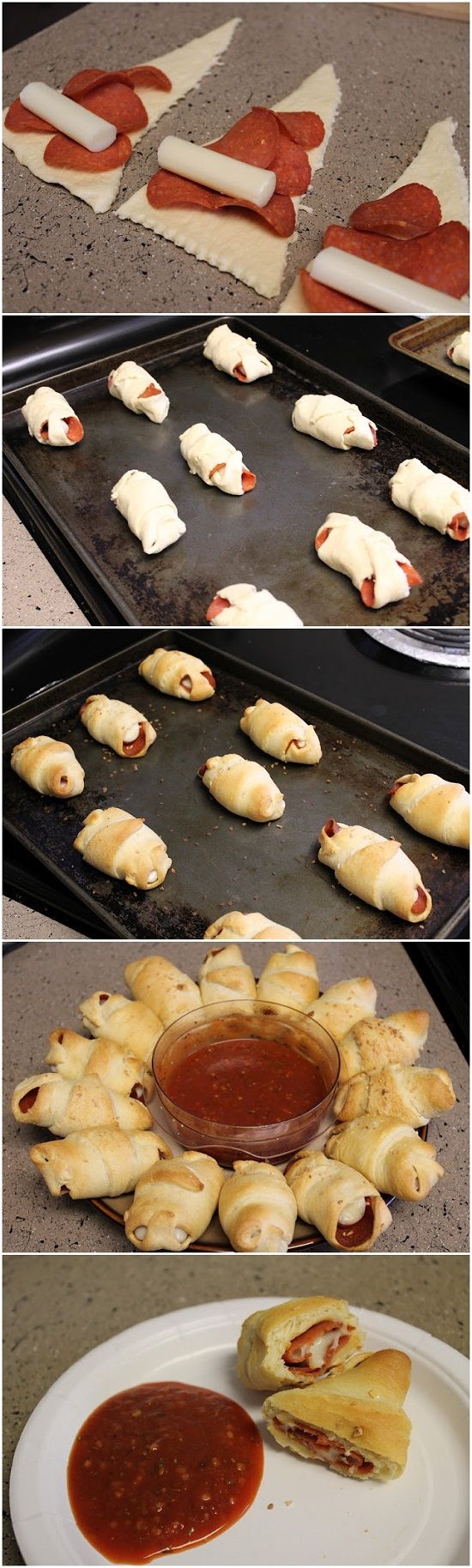 Crescent Pepperoni Roll-Ups