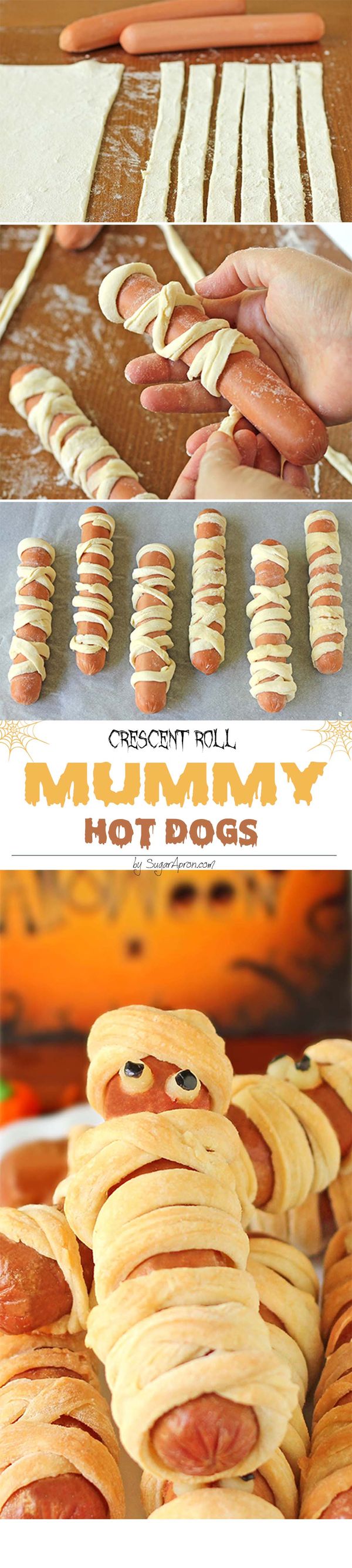 Crescent Roll Mummy Hot Dogs