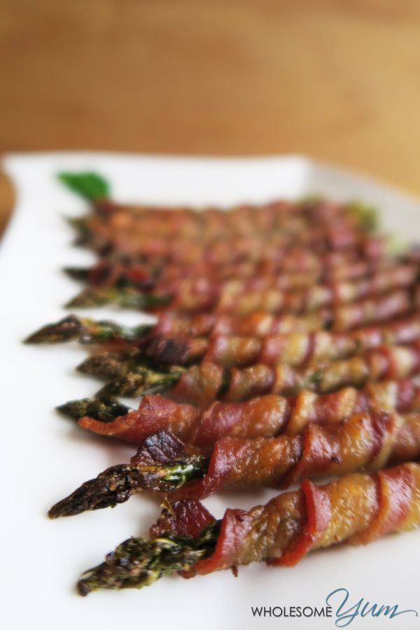 Crispy Bacon Wrapped Asparagus (Paleo, Low Carb