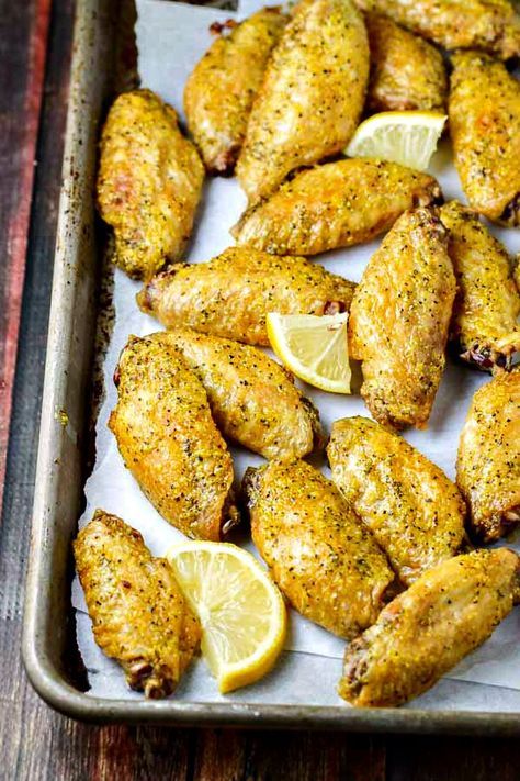 Crispy Baked Lemon Pepper Chicken Wings