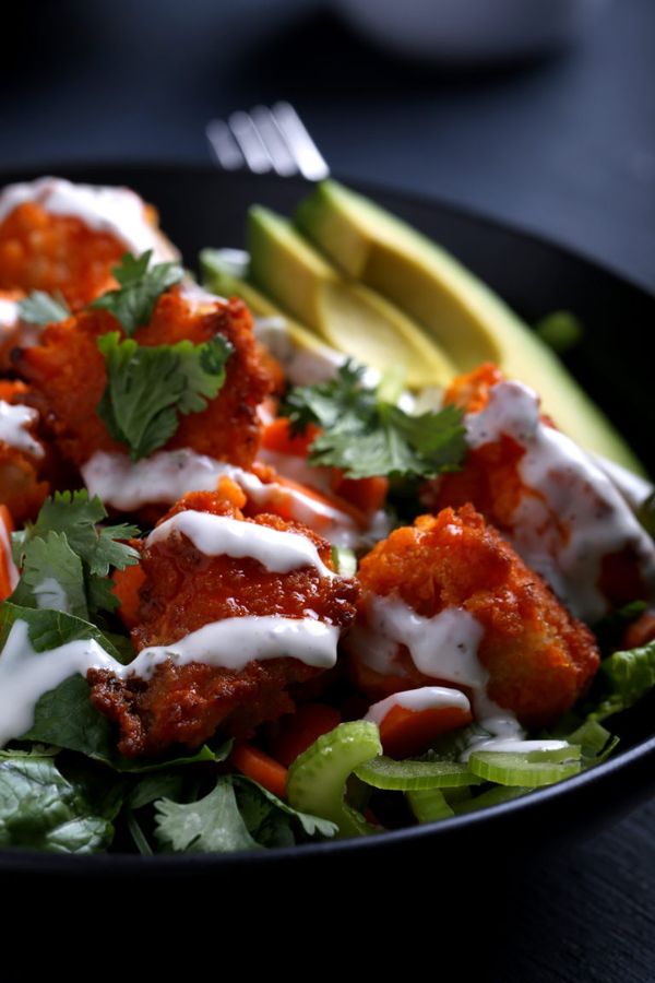 Crispy Buffalo Cauliflower Salad