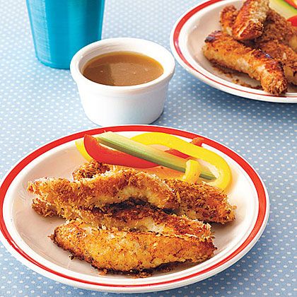 Crispy Chicken Strips with Honey Mustard