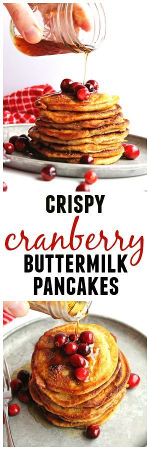 Crispy cranberry buttermilk pancakes