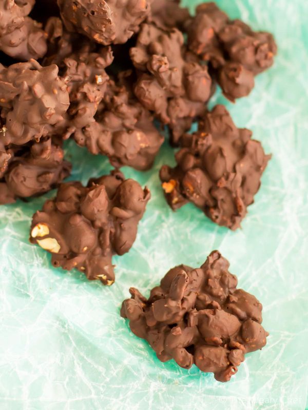 Crispy Dark Chocolate Peanut Clusters