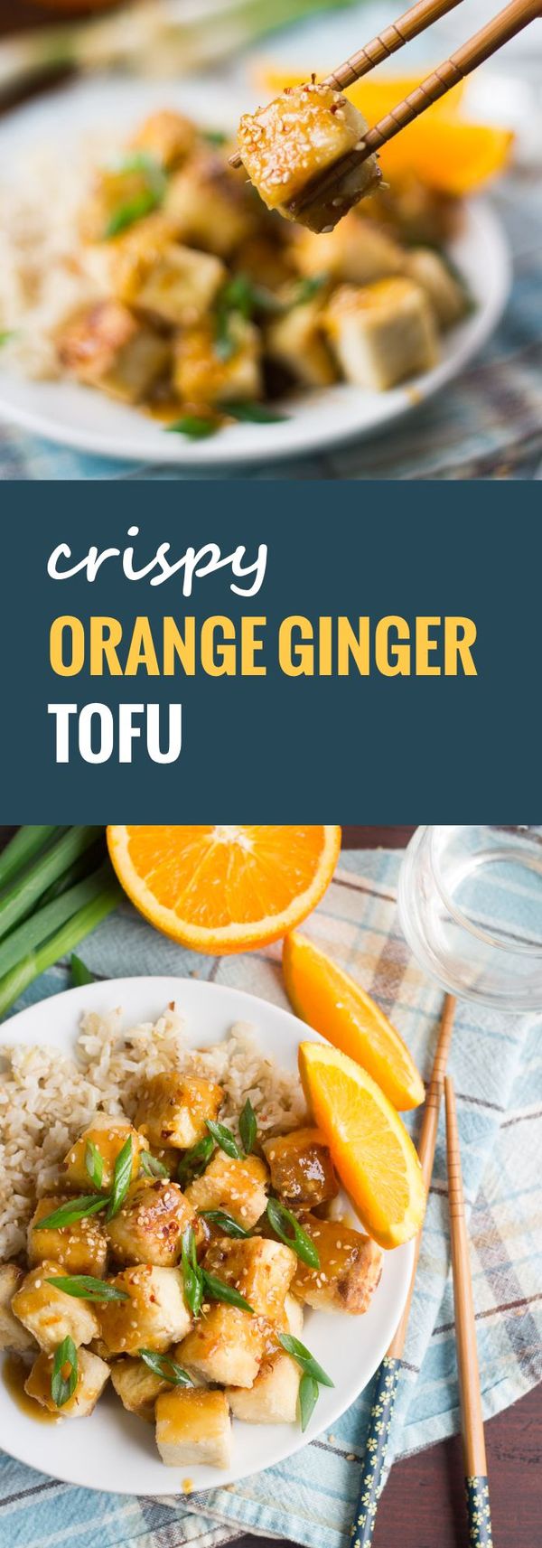 Crispy Orange Ginger Tofu with Broccoli