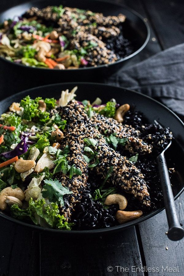 Crispy Sesame Chicken Asian Salad Bowl