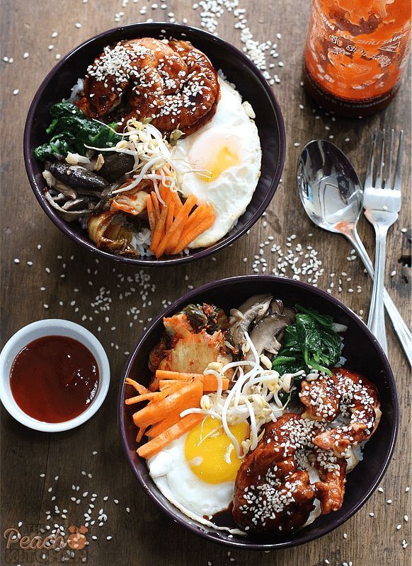 Crispy Shrimp Bibimbap Bowls