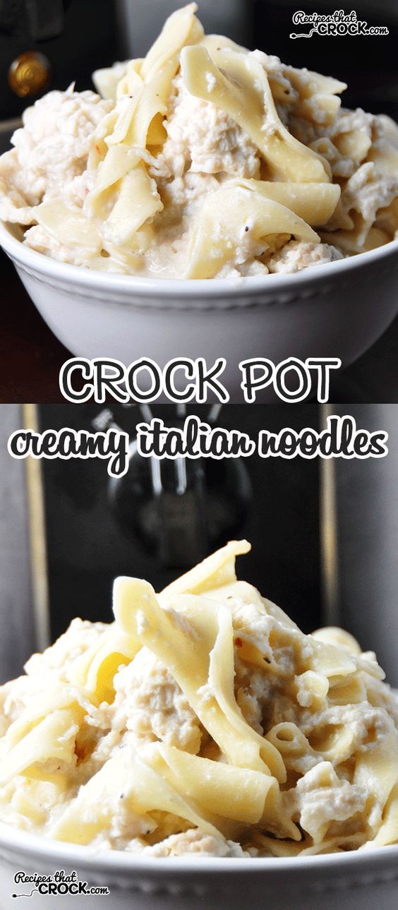 Crock Pot Creamy Italian Chicken Noodles