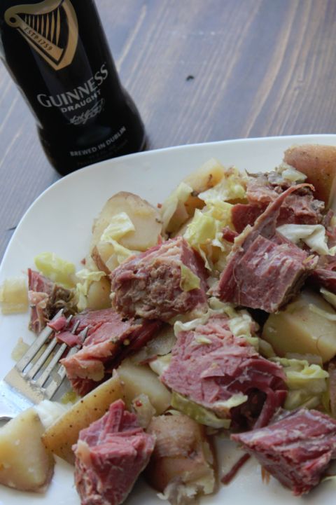 Crock Pot Guinness Corned Beef and Cabbage