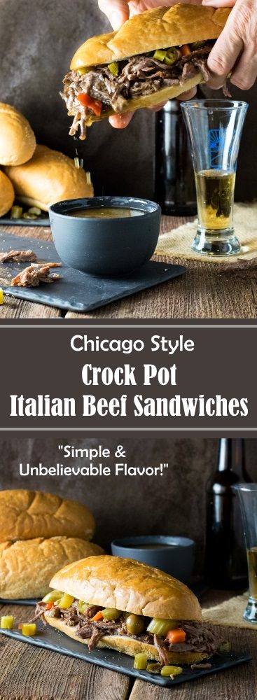 Crock Pot Italian Beef Sandwiches - Chicago Style