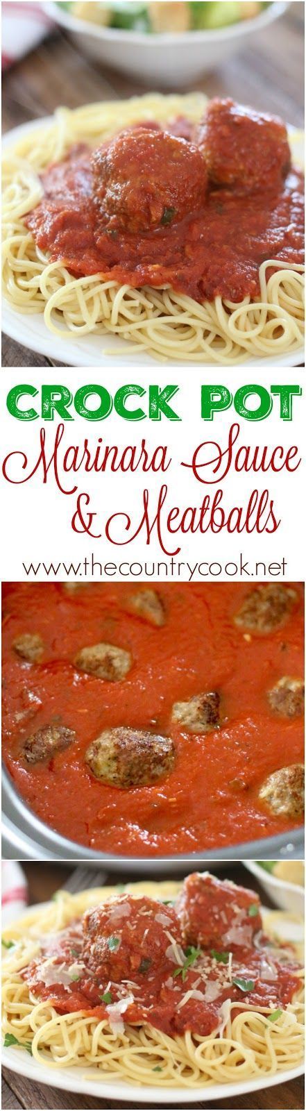 Crock Pot Marinara Sauce with Meatballs