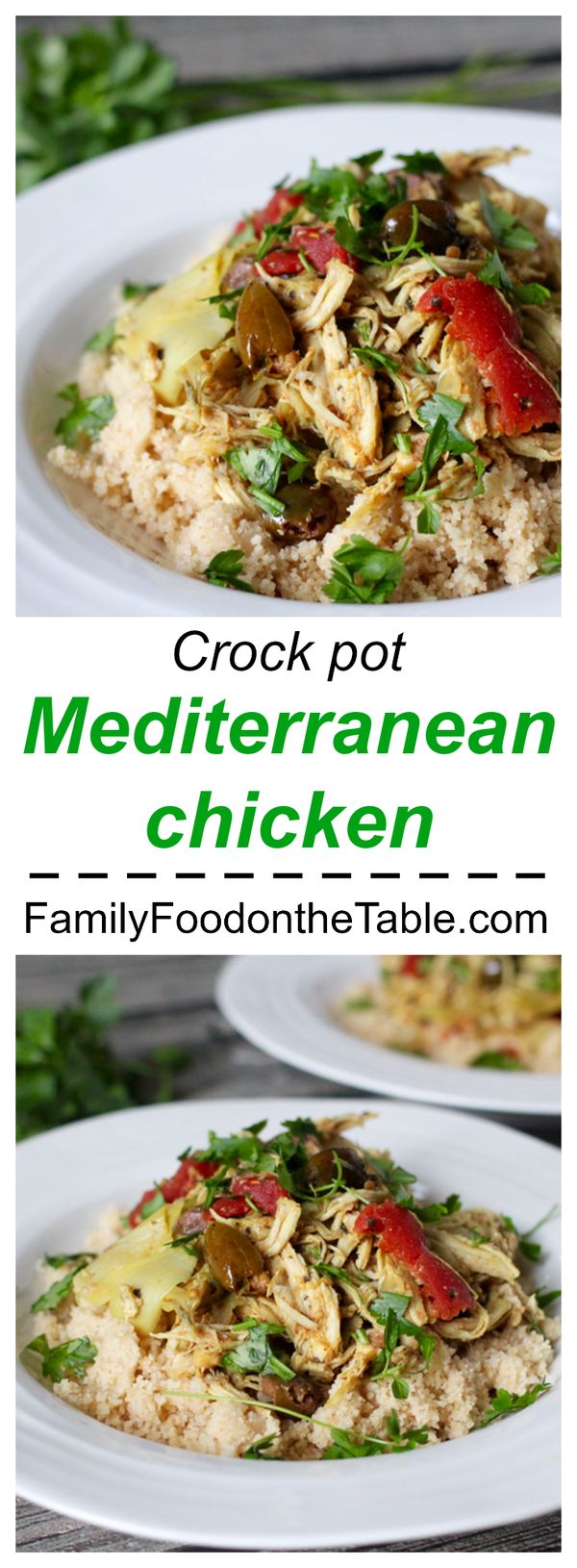 Crock pot Mediterranean chicken