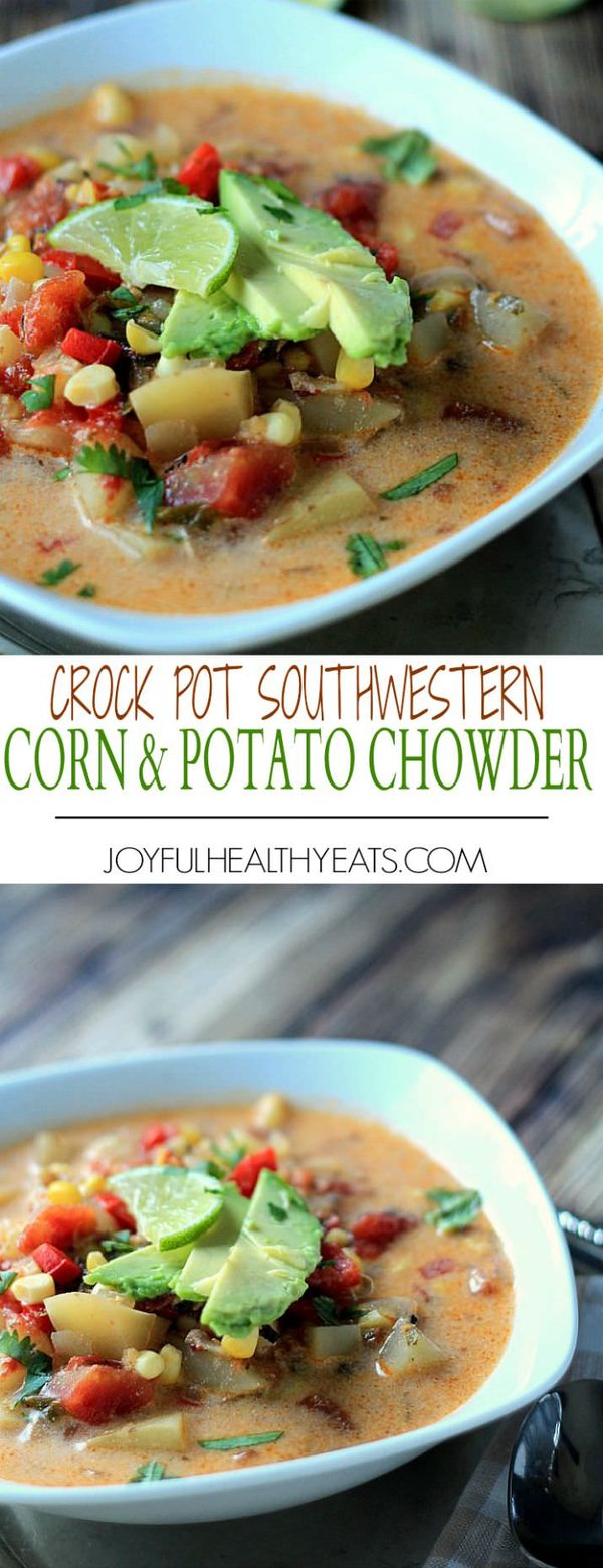 Crock Pot Southwestern Corn & Potato Chowder (Dairy Free