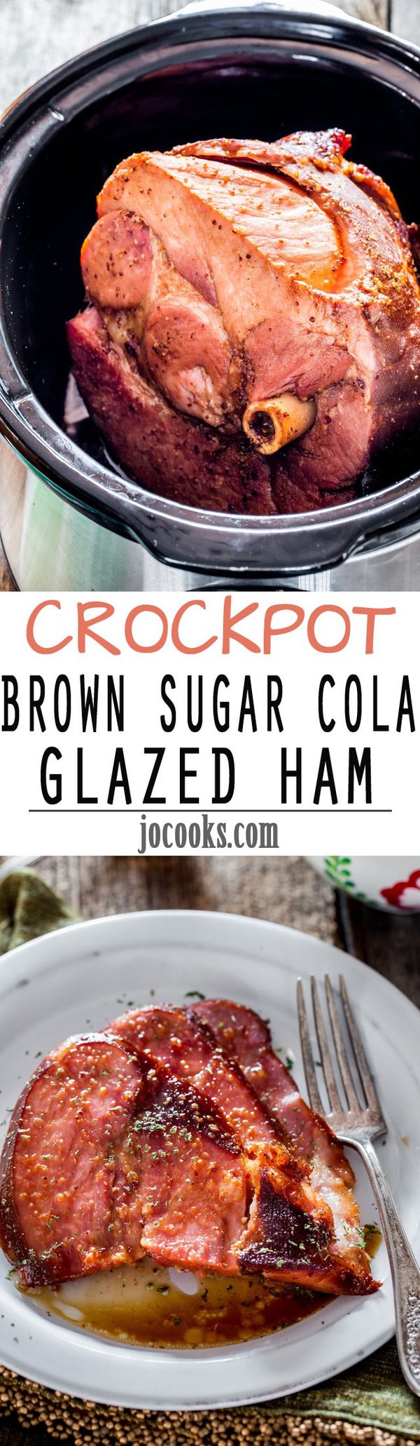 Crockpot Brown Sugar Cola Glazed Ham