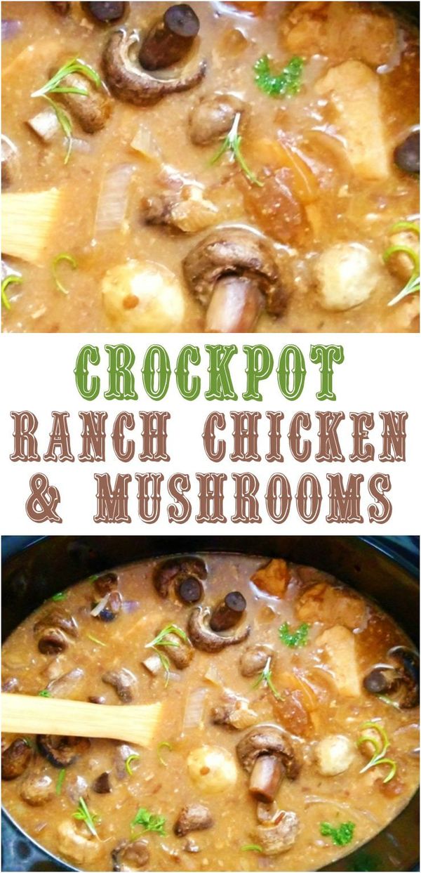 Crockpot Ranch Chicken and Mushrooms