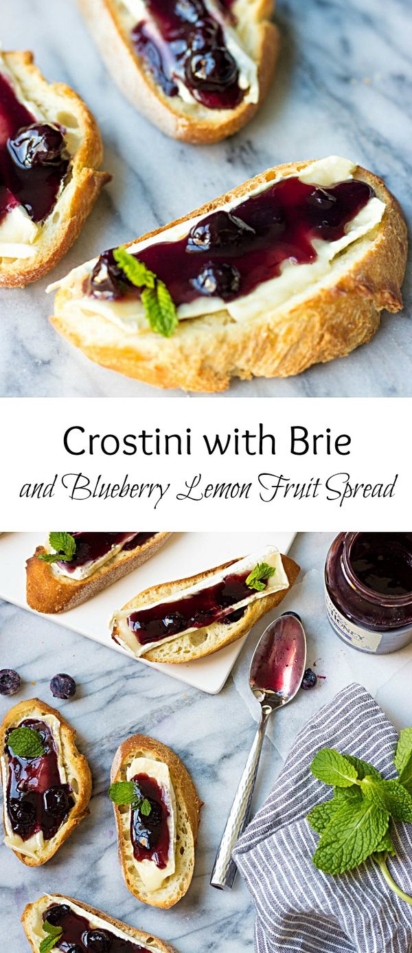 Crostini With Brie And Blueberry Lemon Fruit Spread