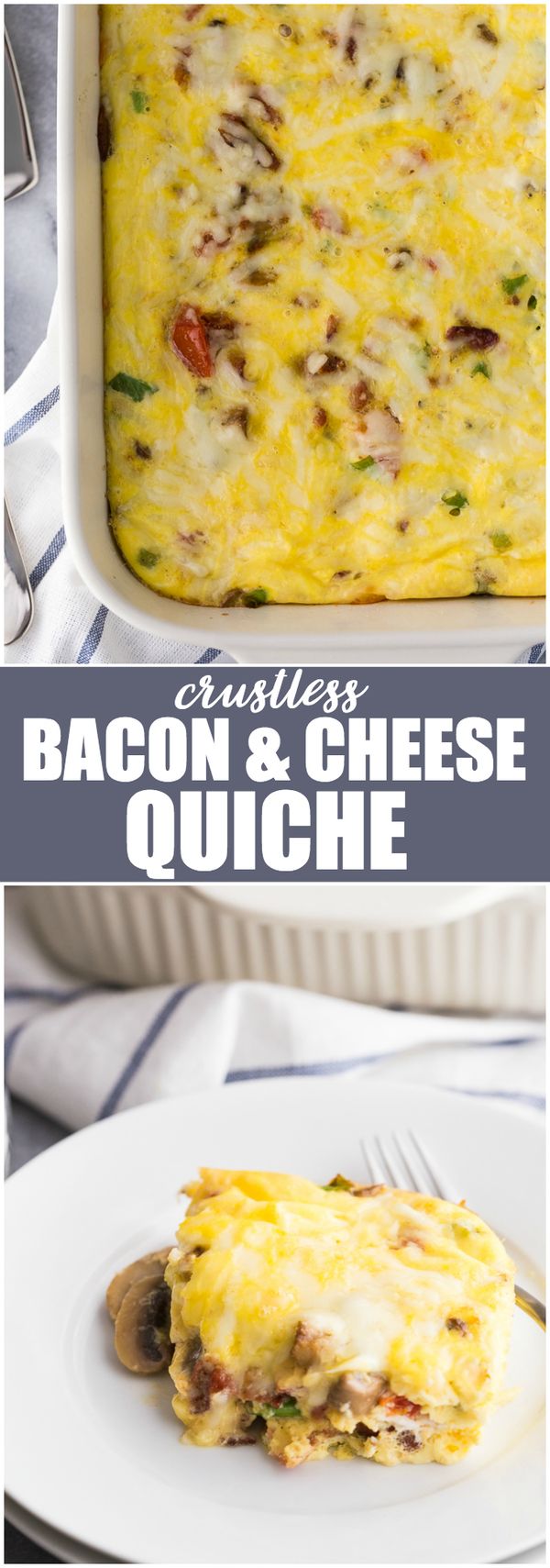 Crustless Bacon and Cheese Quiche