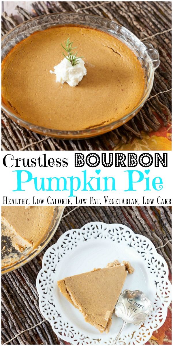 Crustless Bourbon Pumpkin Pie – No Sugar Added