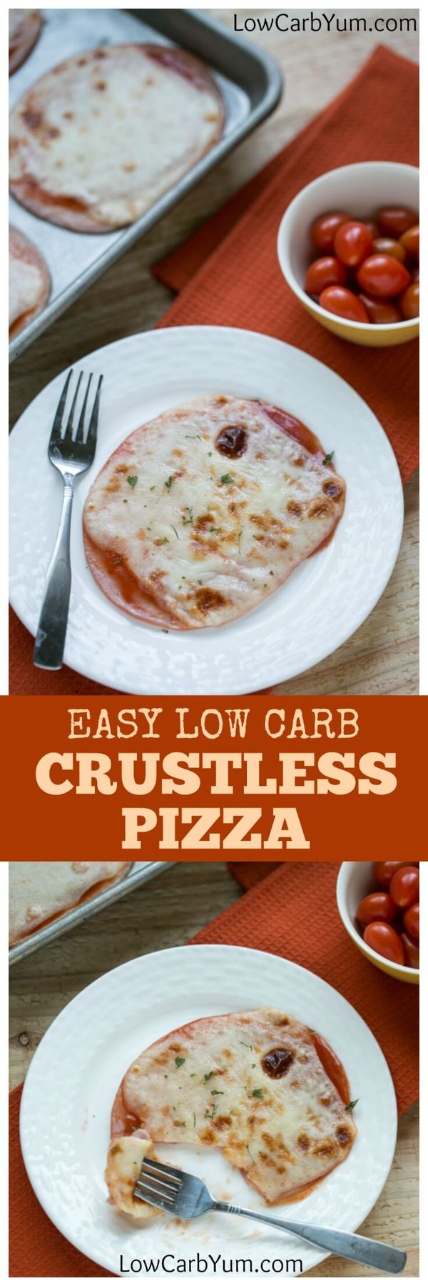 Crustless Pizza - Low Carb Ham and Cheese