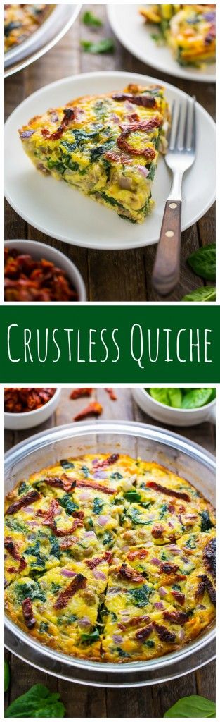 Crustless Quiche with Spinach, Sausage, and Sundried Tomatoes