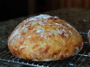 Crusty Bread In A Cast Iron Pot