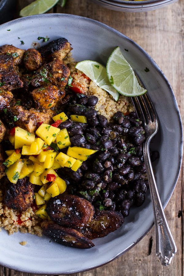 Cuban Chicken and Black Bean Quinoa Bowls with Fried Chili Spiced ...